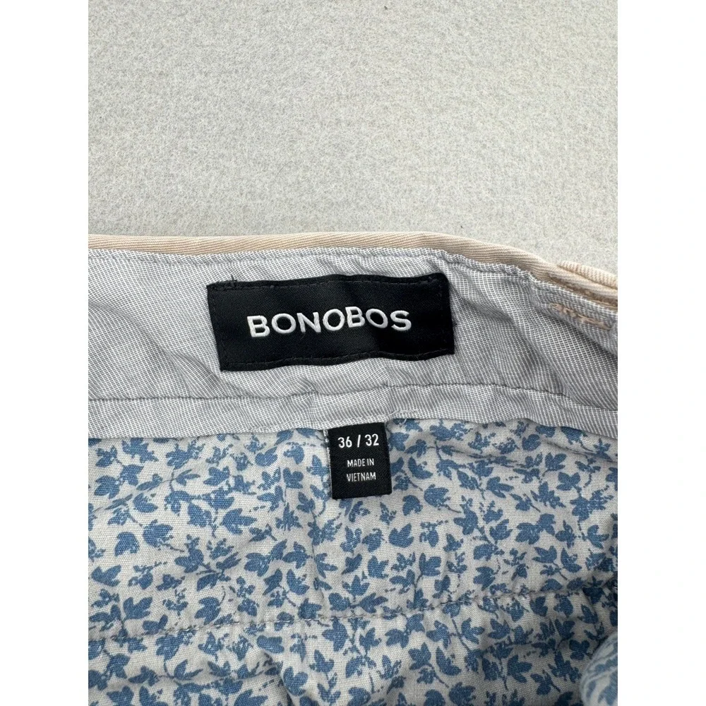 Bonobos Mens 36x32 (36x31) Slim Taper Chino Pants Khaki Tan Preppy Casual